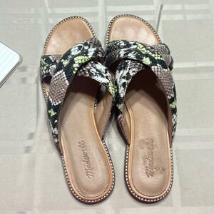 EUC madewell size 11 summer slides leather snake skin print